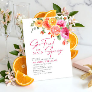 Invitación Flores Brillantes Florales Cítricas Desayuno Nupci