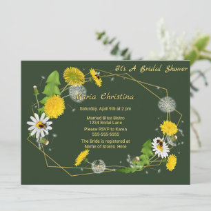 Invitación Flores Campestres Rústicas para una Ducha de Novia