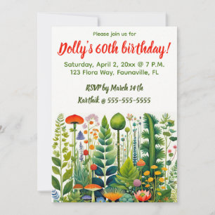 Invitación Flores caprichosas editables del bosque