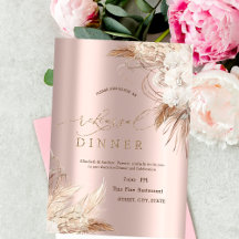 Flores Chic Boho Rosa Dorado Cena de Ensayo