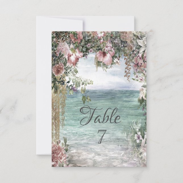Invitación Flores Chic Océano (Anverso)