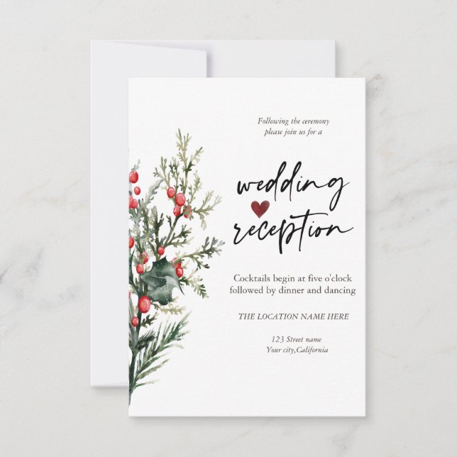 Invitación Flores Chic Recepción del Océano (Anverso)