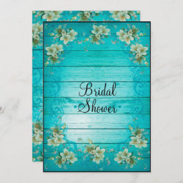 Invitación Flores Chic Shabby Ducha Bridal