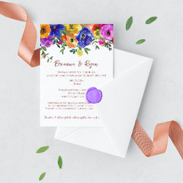 Invitación Flores coloridas Bodas de verano