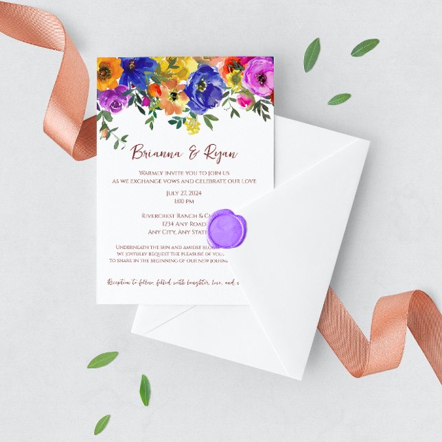 Invitación Flores coloridas Bodas de verano (Subido por el creador)