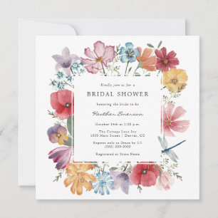 Invitación Flores coloridas Ducha de novia