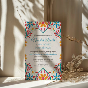 Invitación Flores Coloridas Flores Boda Bodas Españolas