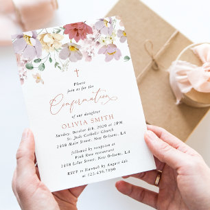 Invitación Flores Coloridas, Flores Silvestres, Boho, Confirm