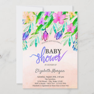 Invitación Flores Coloridas Primavera Baby Shower