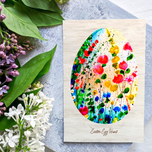 Invitación FLORES coloridos Brunch de caza de huevos de pascu
