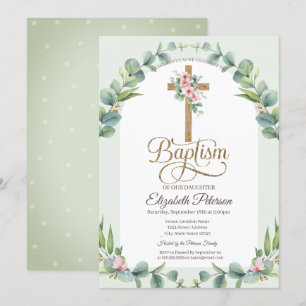 Invitación Flores Cruzadas Hojas Lunares