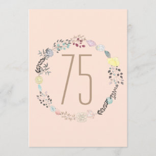 Invitación Flores de abadejo y diamantes 75º cumpleaños