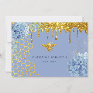 Invitación flores de abeja e hidrangea