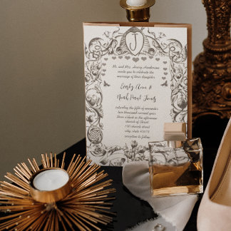 Invitación Flores de abeja romántica ruántica