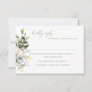 Invitación Flores de Acuarela Eucalipto Blue Gum, RSVP de Com