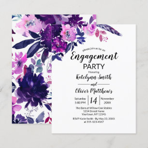 Invitación Flores de acuarela floral Participación de moda