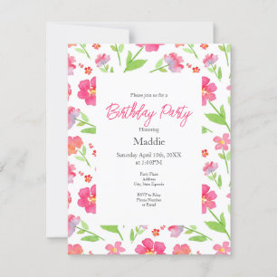 Invitación Flores de acuarela mixta 2