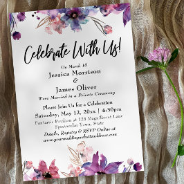 Invitación Flores de Acuarela Modernas ¡Celebra Con Nosotros!