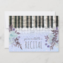 Invitación flores de acuarela recital de música