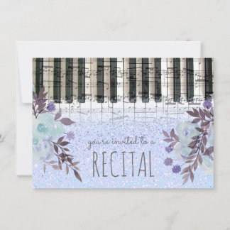 Invitación flores de acuarela recital de música