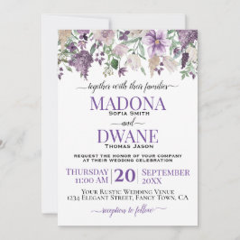 Invitación Flores de acuarela y de lagarto