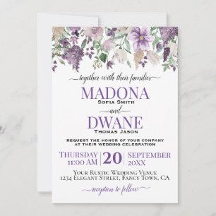 Invitación Flores de acuarela y de lagarto