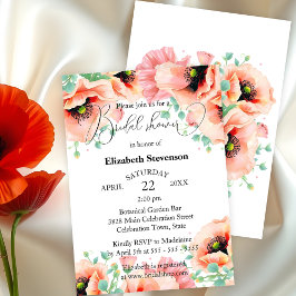 Invitación Flores de adormidera de color romántico ducha de n