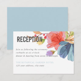 Invitación Flores de agua audaces recepción de boda Aqua