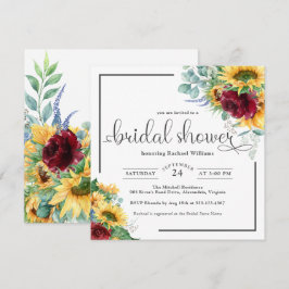 Invitación Flores de agua brillantes Sunflowers Ducha de novi