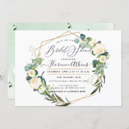 Invitación Flores de alabastro de color de agua rustica para 