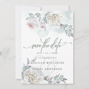 Invitación Flores de algodón rosa de marfil Rubor