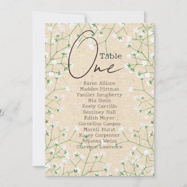 Invitación Flores de aliento del bebé: Rústica tabla de asien (Anverso)