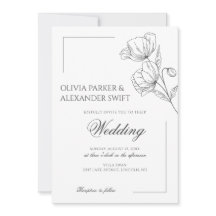 Flores de amapola elegante boda de moda simple