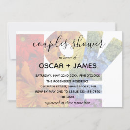 Invitación Flores de amor Ducha de parejas del mismo sexo