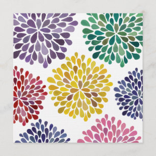 Invitación Flores De Arcoiris Llenado En Blanco En Cualquier