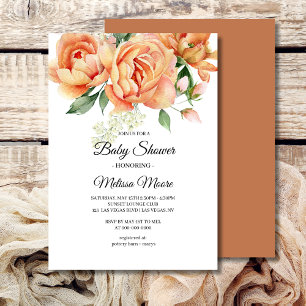 Invitación Flores de aroma de coral de Boho rústico