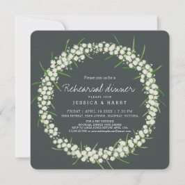 Invitación Flores de arte de acacia ensayo preboda verde