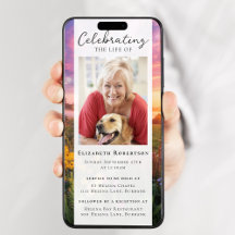 Flores de atardecer Foto Funeral Digital Evite