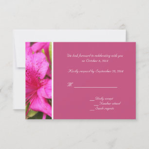 Invitación Flores de azalea rosadas RSVP bodas