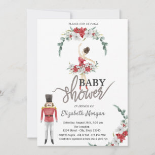 Invitación Flores de Bailarina Cascanueces Baby Shower