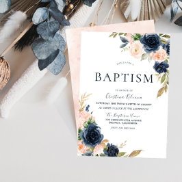 Invitación Flores de baptismo en Rubor y la marina bautizan