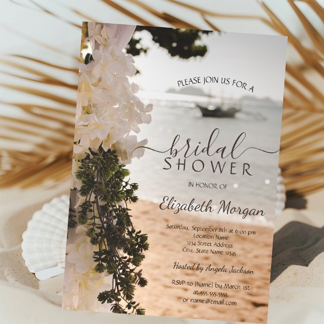 Invitación Flores de Barco de Vela Playa Despedida de Soltera (Subido por el creador)