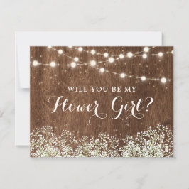 Invitación Flores de bebé de madera rústica Dama de flores ca