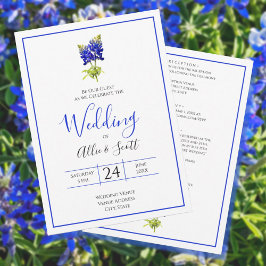 Invitación Flores de Bluebonnet en Texas, Boda moderno