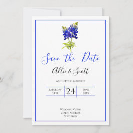 Invitación Flores de Bluebonnet en Texas, fecha de ahorro de 