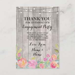 Invitación Flores de boda de compromiso de agradecimiento en 