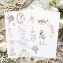 Flores de boda elegantes vintage barrocas acuarela
