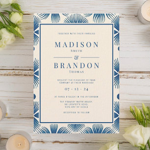 Invitación Flores de bodas de mediados del siglo   Impresión 
