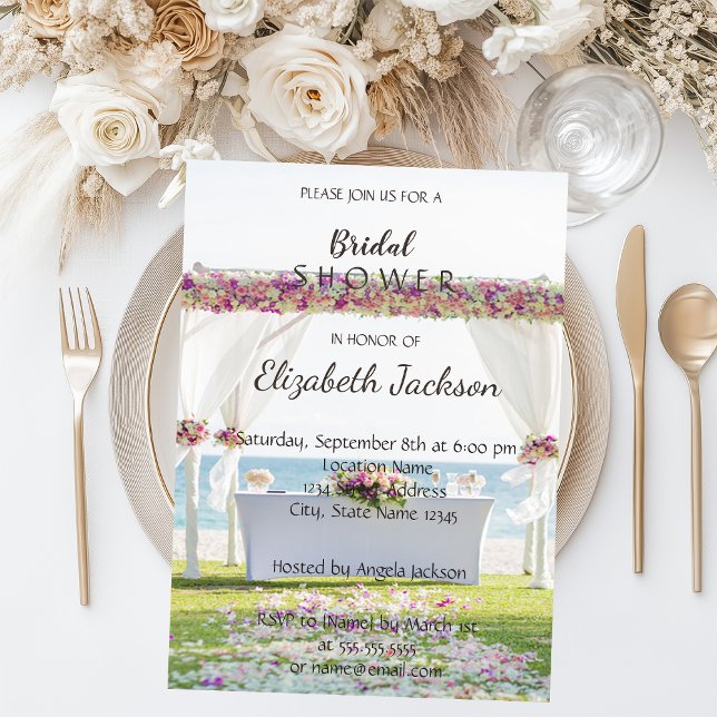 Invitación Flores de bodas de playa ducha de novia (Subido por el creador)