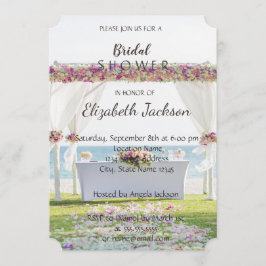 Invitación Flores de bodas de playa ducha de novia